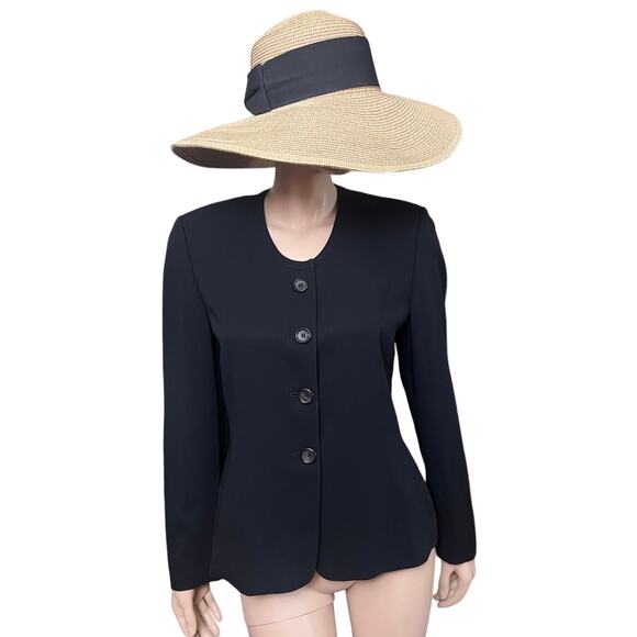 Luciano Barbera Black Jacket for Bergdorf Goodman Sz 42 100% Wool Made in Italy